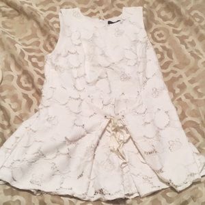 Kendall + Kylie White Lace Peplum Top